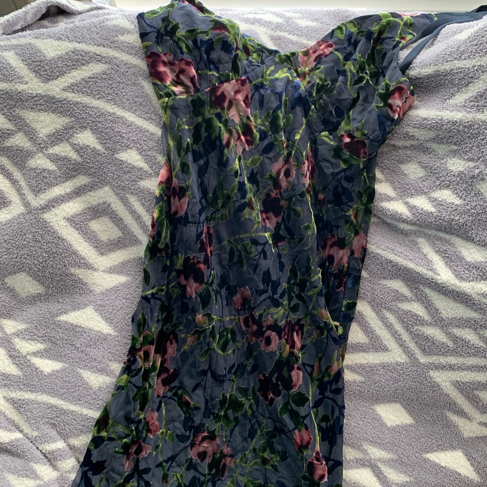 Velvet 3/4 spaghetti strap dress.